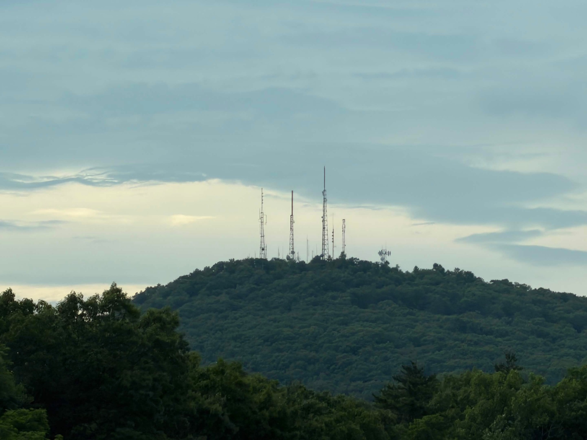 Radio towers on Mount Tom above Hampden County